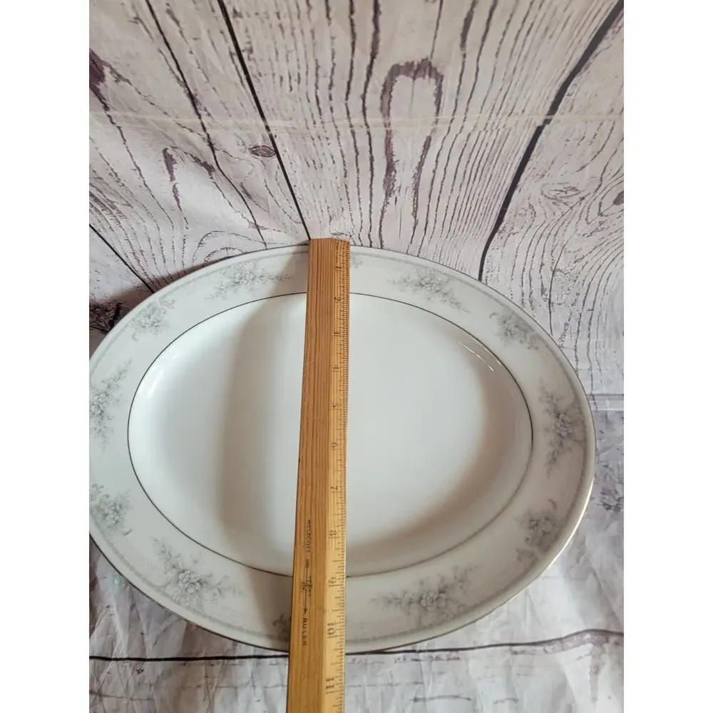 Noritake China Sweet Leilani Serving Platter #3482 White Porcelain Platter